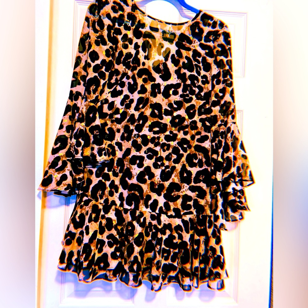 Eliza J Animal print Bell sleeve dress. NWT pictures are bad.  Beautiful dress